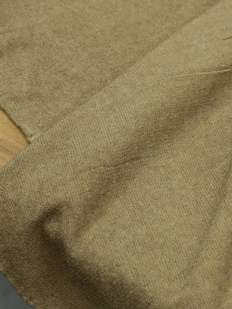 ZANGX -Hangmade Dirty Old Yellow Dirty Dyeing Distressed Artisanal Style Natural Tussah Silk Fabric - 85cm wide by the Yard