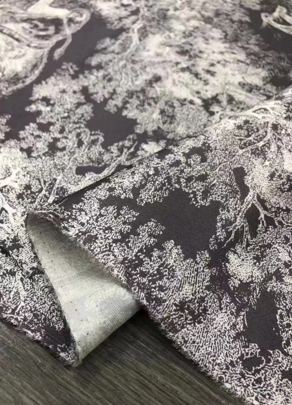 BUBBCT - 21 Momme Animal Prints Digital Print Stretch Silk Satin Fabric - 140cm wide by the Yard