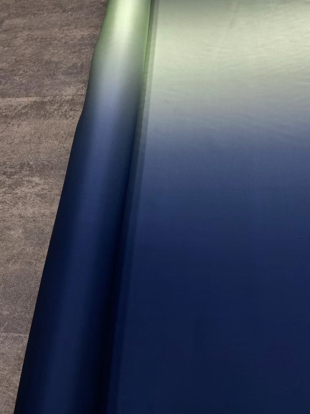 BUBQLB - 21 Momme Cyan Blue Gradient Digital Print Stretch Silk Satin Fabric - 140cm wide by the Yard