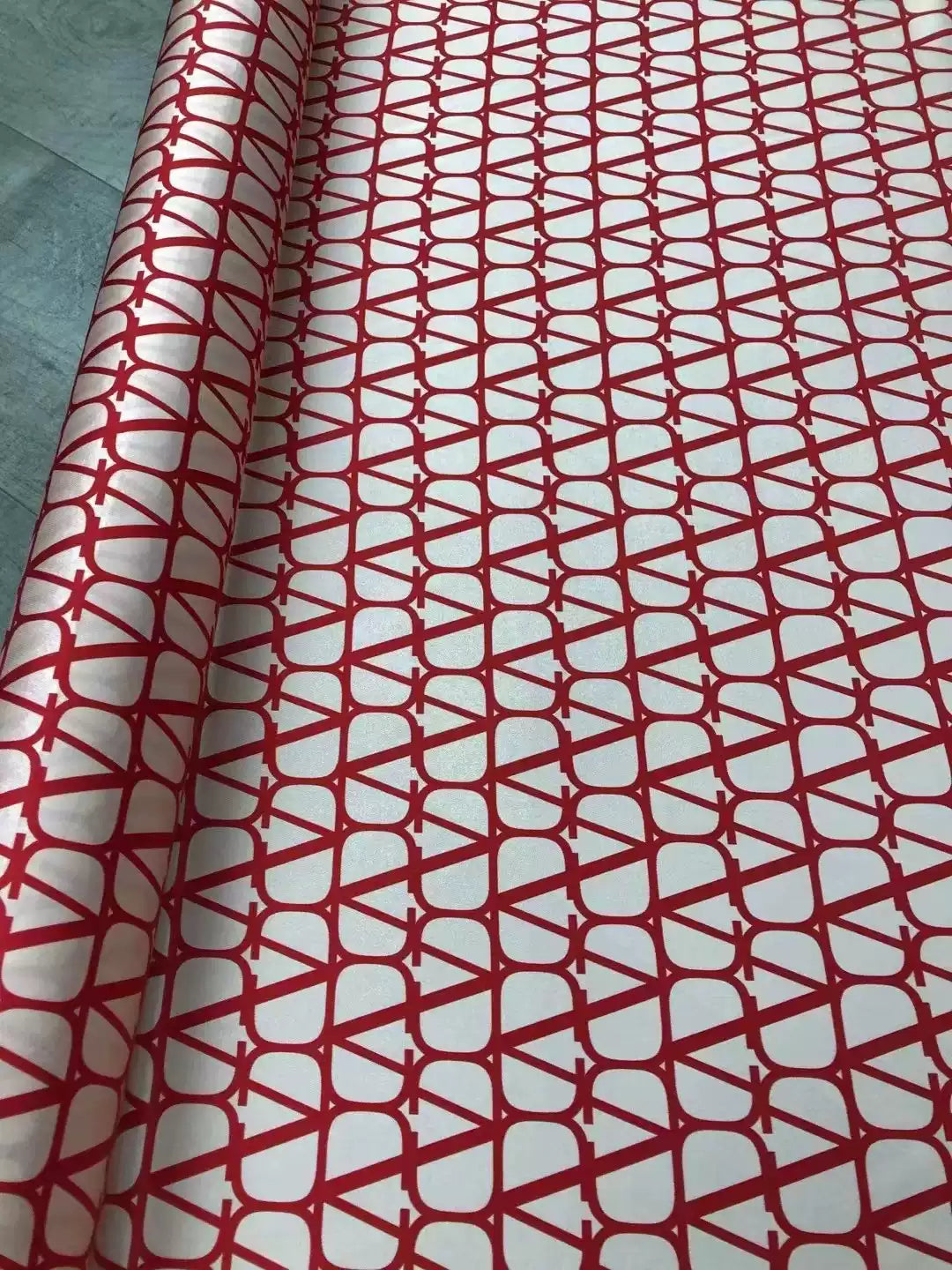 BUBZMV - 21 Momme Letter Digital Print Stretch Silk Satin Fabric - 140cm wide by the Yard