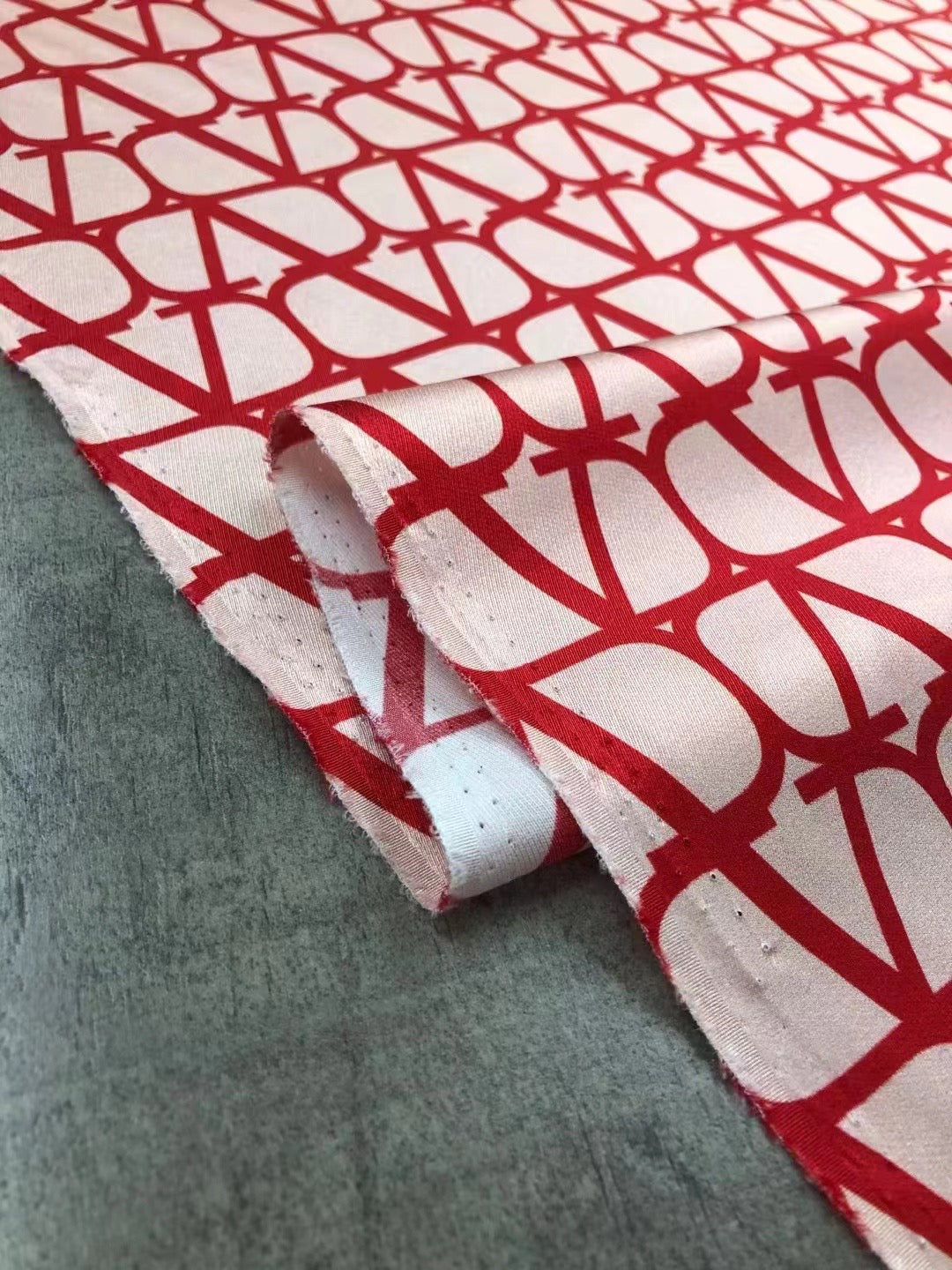 BUBZMV - 21 Momme Letter Digital Print Stretch Silk Satin Fabric - 140cm wide by the Yard