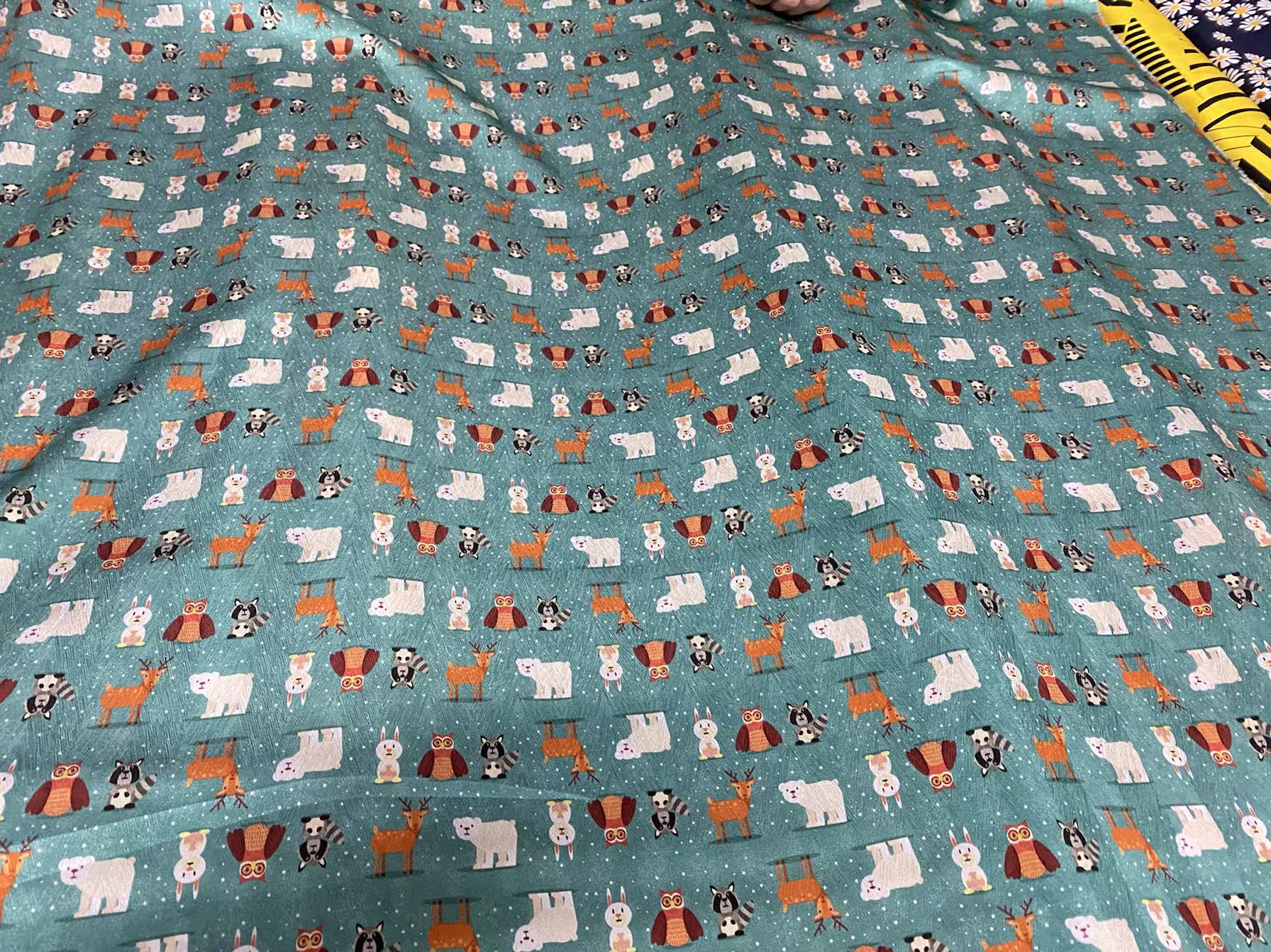 DONWUK - 22 Momme Anime Cartoon Cute Little Animal World Pattern Digital Print Stretch Silk Satin Fabric - 140cm wide by the Yard