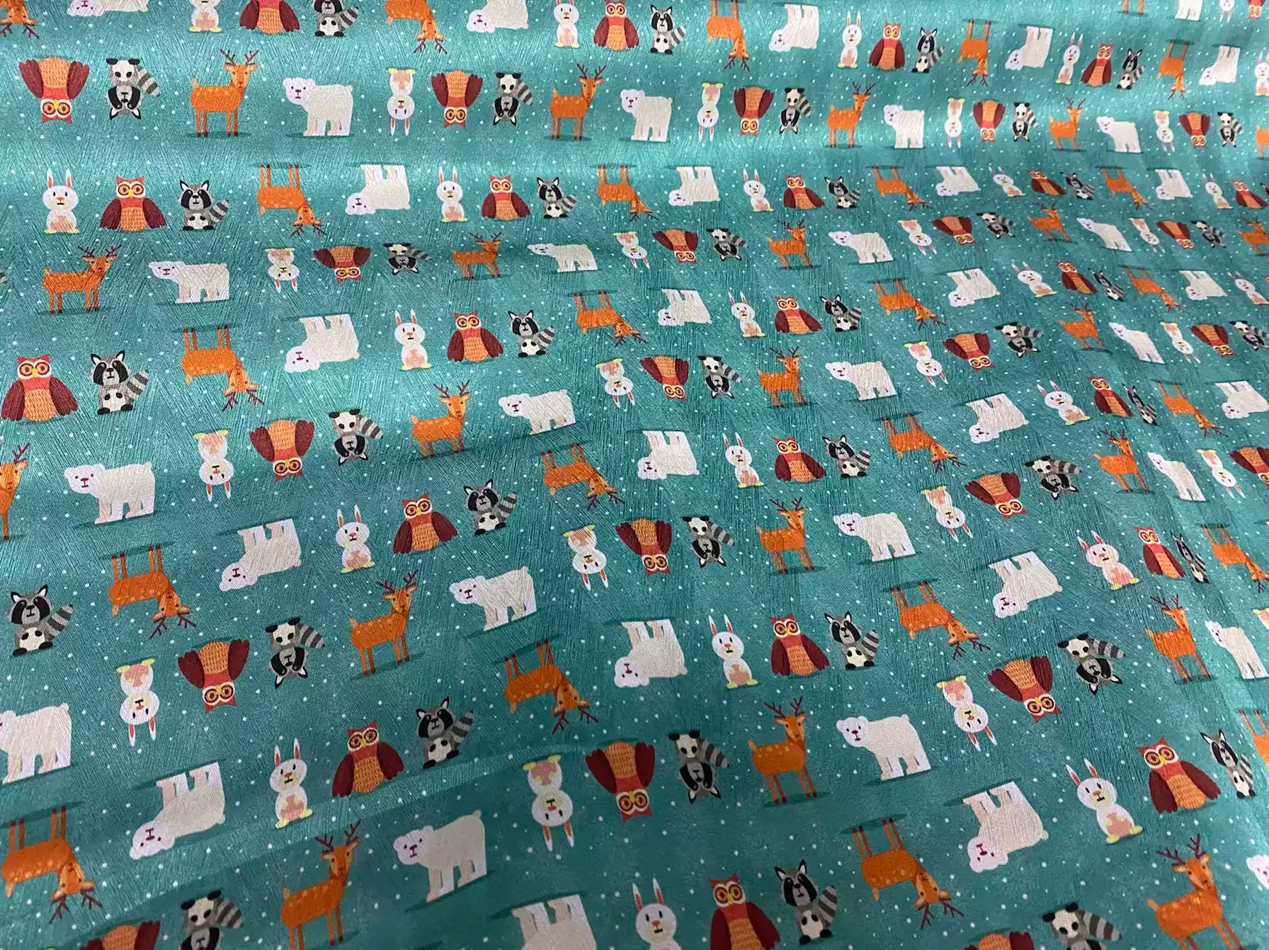 DONWUK - 22 Momme Anime Cartoon Cute Little Animal World Pattern Digital Print Stretch Silk Satin Fabric - 140cm wide by the Yard