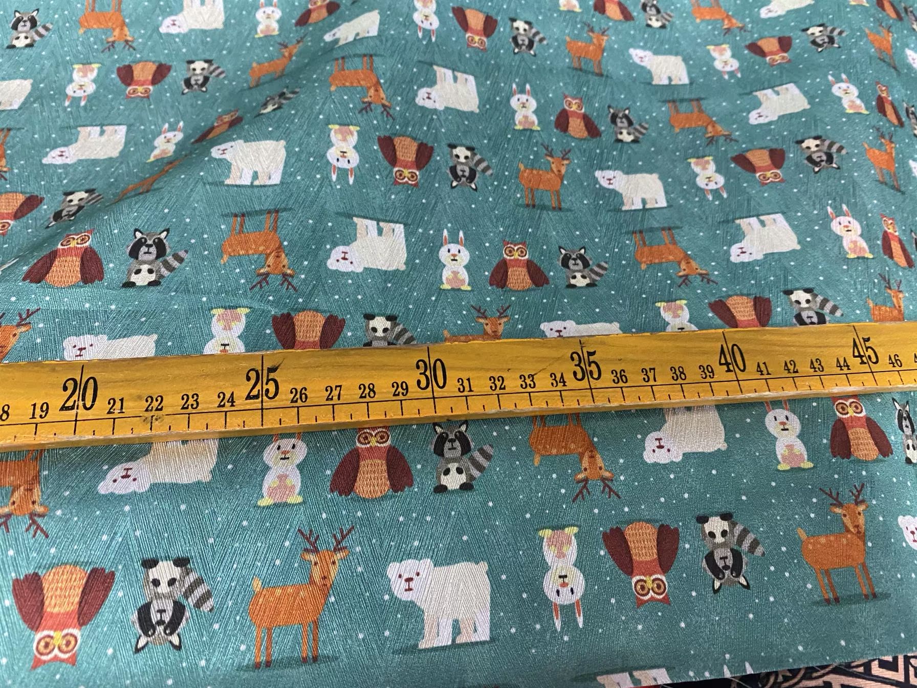 DONWUK - 22 Momme Anime Cartoon Cute Little Animal World Pattern Digital Print Stretch Silk Satin Fabric - 140cm wide by the Yard
