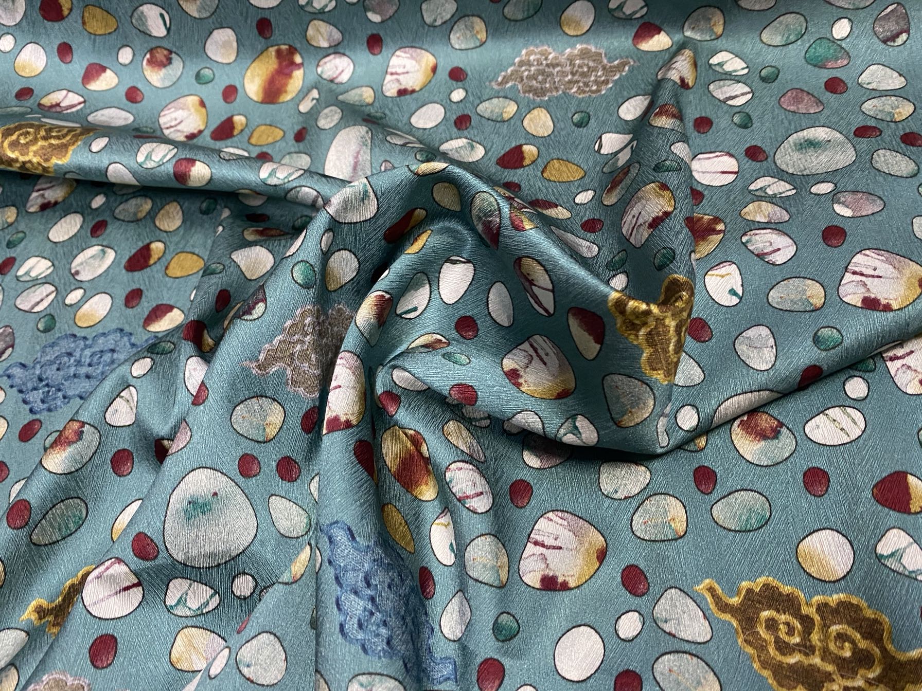 ESHICA - 22 Momme Pattern Digital Print Stretch Silk Satin Fabric - 108cm wide by the Yard