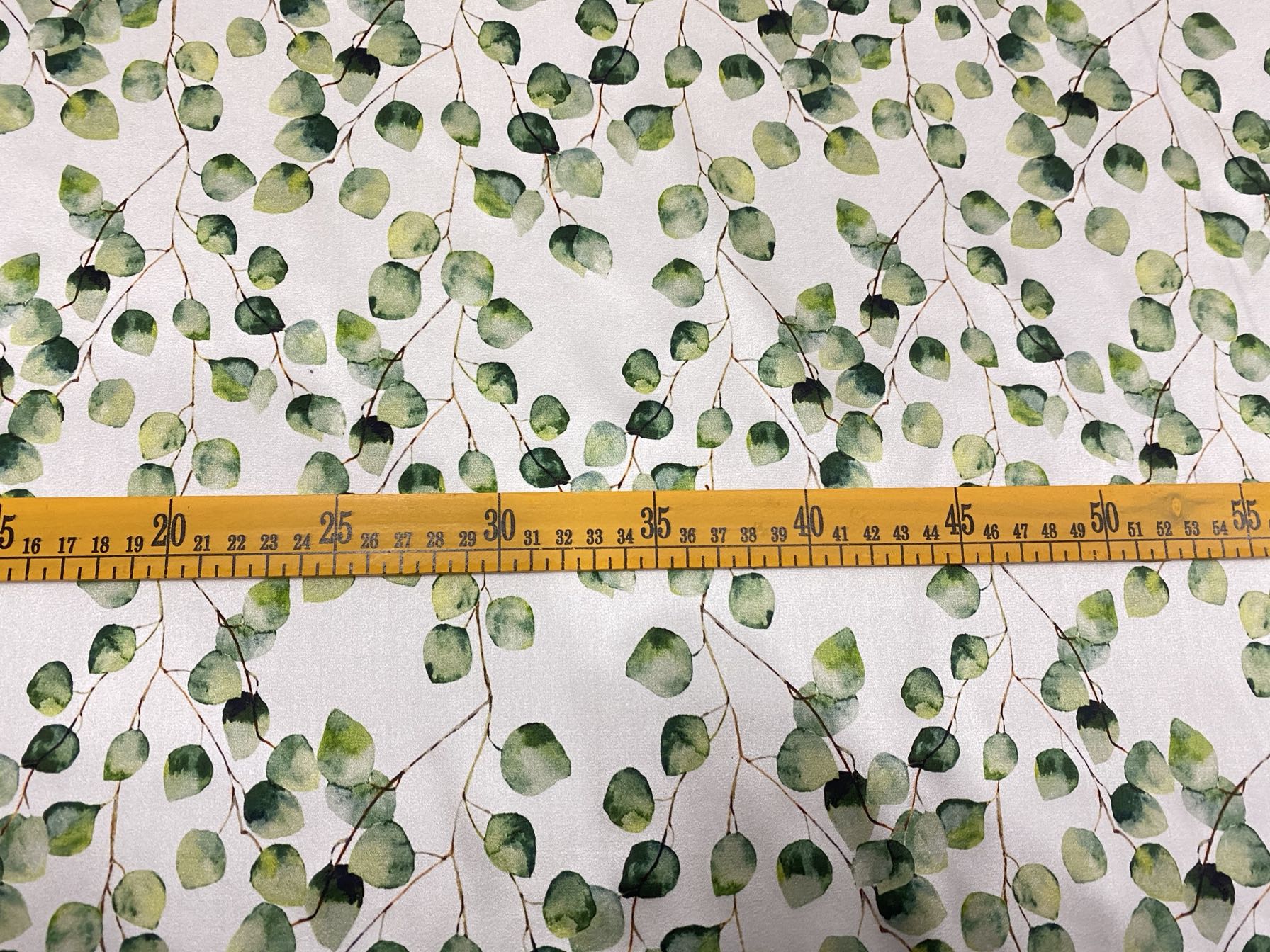 FRELVY - 19 Momme Fresh Green Leaves Pattern Digital Print Stretch Silk Satin Fabric - 140cm wide by the Yard