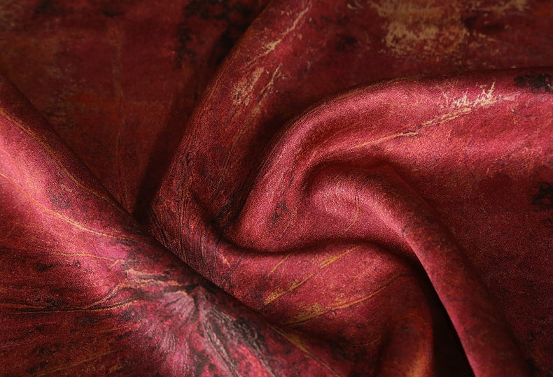 GUJANH - Handmade 50 Momme PIZI Mud Silk Satin Fabric - 112cm wide by the Yard