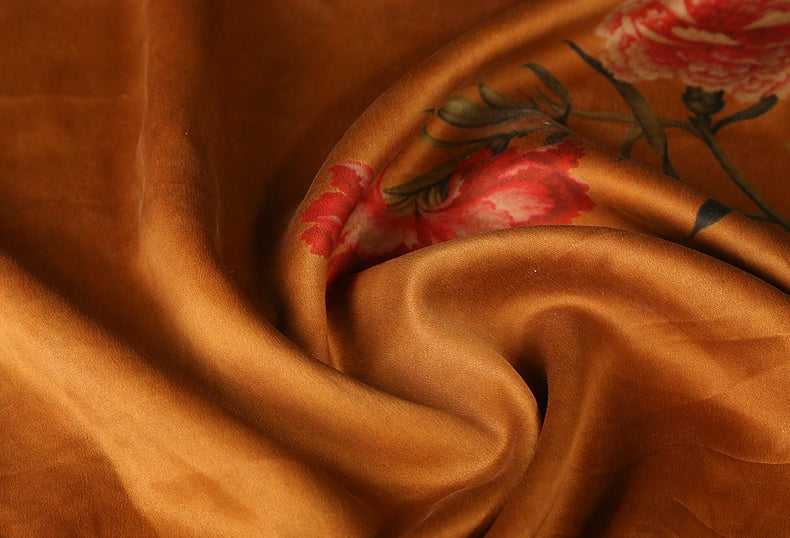 GUJBHH - Handmade 40 Momme Mud Silk Satin Fabric - 140cm wide by the Yard