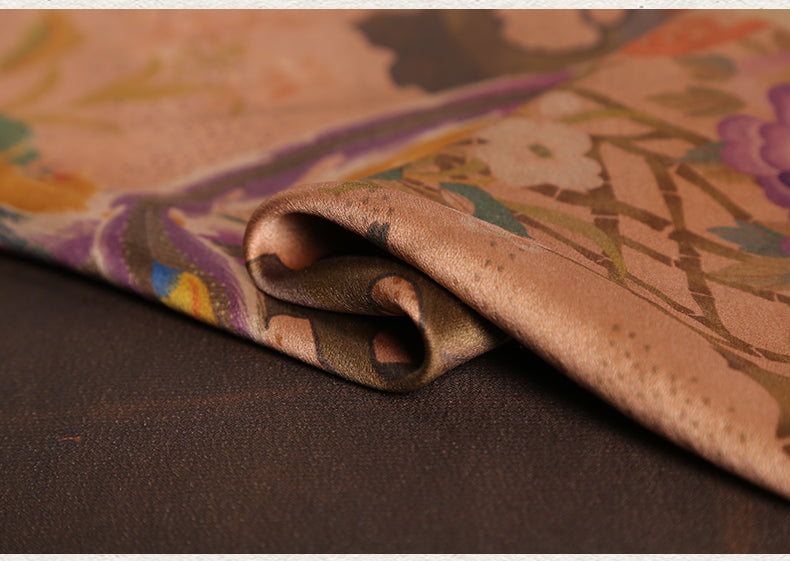 GUJFLY - Handmade75 Momme PIZI Mud Silk Satin Fabric - 112cm wide by the Yard