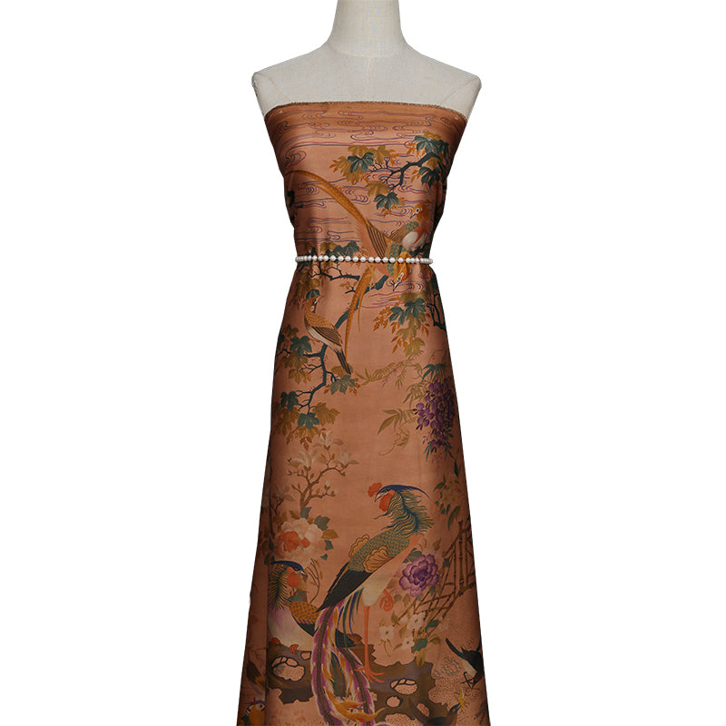 GUJFLY - Handmade75 Momme PIZI Mud Silk Satin Fabric - 112cm wide by the Yard