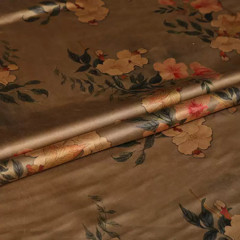 GUJFTH - Handmade 40 Momme Mud Silk Satin Fabric - 140cm wide by the Yard