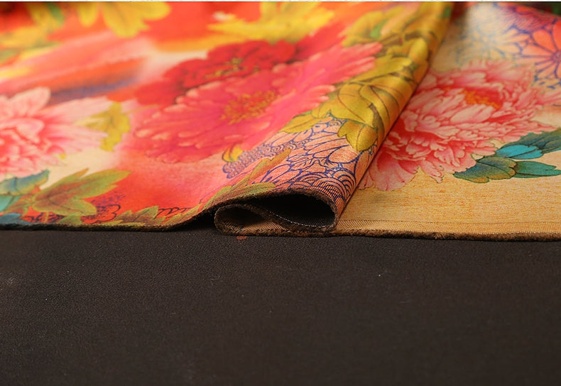 GUJHLM - Handmade 50 Momme PIZI Mud Silk Satin Fabric - 140cm wide by the Yard