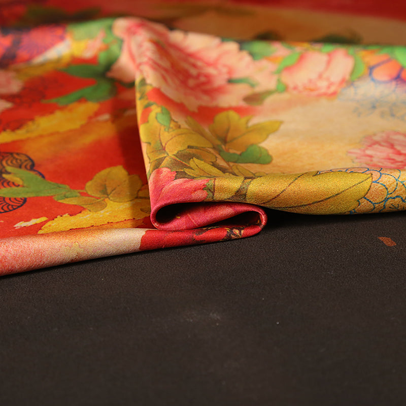 GUJHLM - Handmade 50 Momme PIZI Mud Silk Satin Fabric - 140cm wide by the Yard