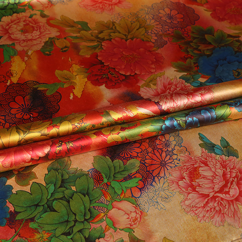 GUJHLM - Handmade 50 Momme PIZI Mud Silk Satin Fabric - 140cm wide by the Yard