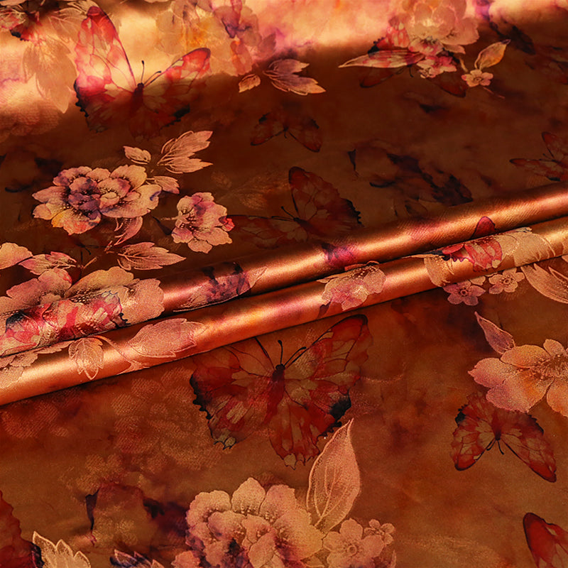 GUJJFD - Handmade 40 Momme Mud Silk Satin Fabric - 114cm wide by the Yard