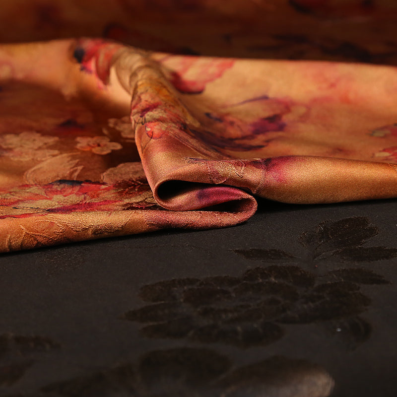 GUJJFD - Handmade 40 Momme Mud Silk Satin Fabric - 114cm wide by the Yard