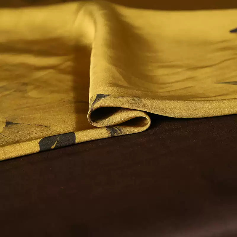 GUJJYZ - Handmade 50 Momme PIZI Mud Silk Satin Fabric - 112cm wide by the Yard