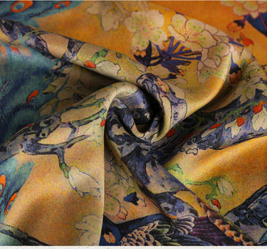 GUJKQY - Handmade75 Momme PIZI Mud Silk Satin Fabric - 112cm wide by the Yard