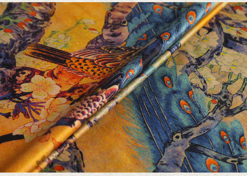 GUJKQY - Handmade75 Momme PIZI Mud Silk Satin Fabric - 112cm wide by the Yard