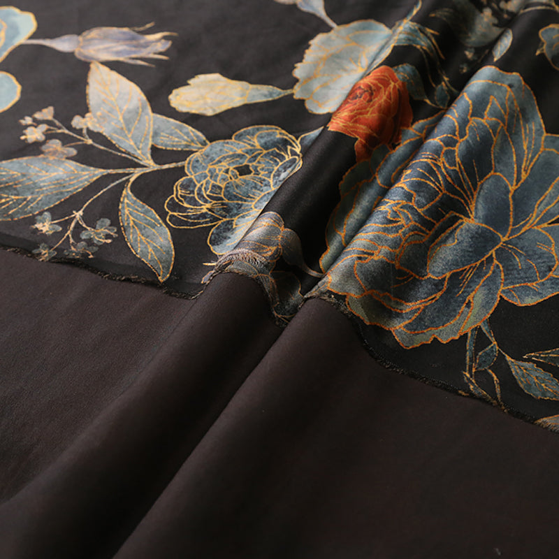GUJLFR - Handmade 40 Momme Mud Silk Satin Fabric - 112cm wide by the Yard