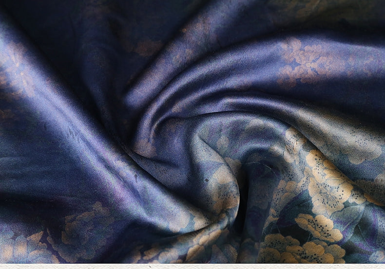 GUJLLH - Handmade 40 Momme Mud Silk Satin Fabric - 140cm wide by the Yard