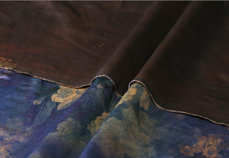 GUJLLH - Handmade 40 Momme Mud Silk Satin Fabric - 140cm wide by the Yard