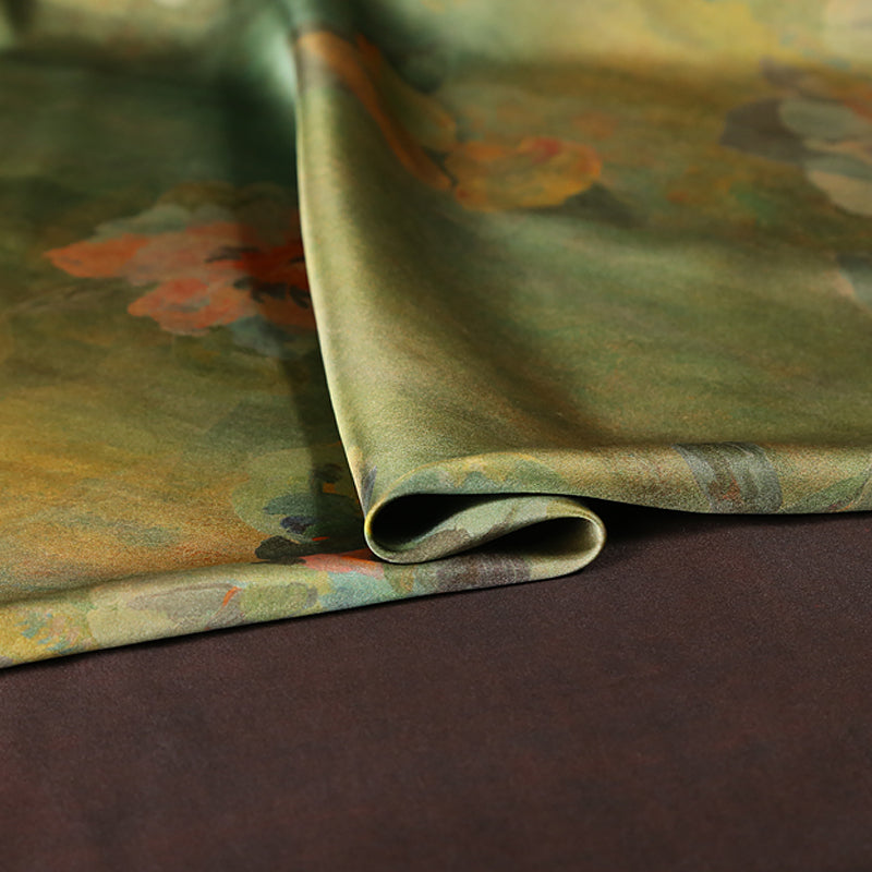 GUJMUD - Handmade 40 Momme Mud Silk Satin Fabric - 140cm wide by the Yard
