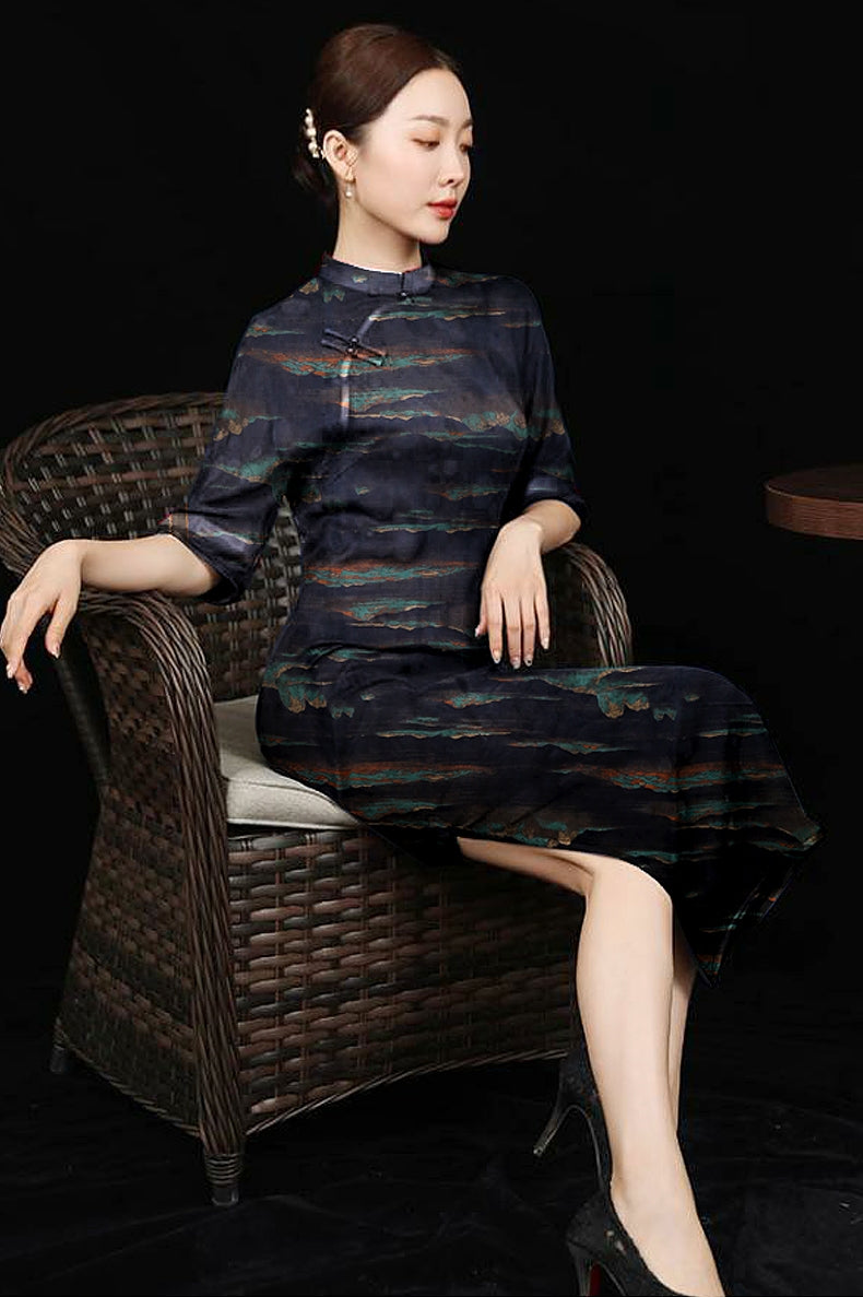 GUJQLJ - Handmade 40 Momme SongJin Mud Silk Satin Fabric - 140cm wide by the Yard