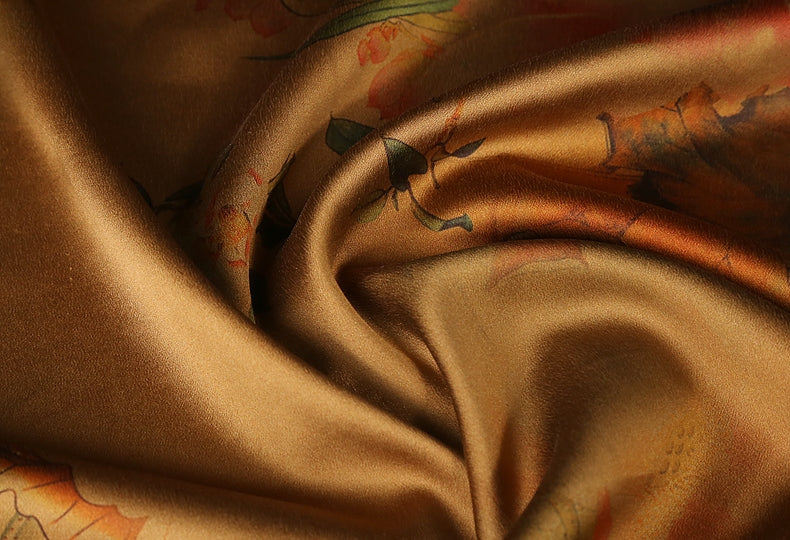 GUJSYH - Handmade 40 Momme Mud Silk Satin Fabric - 112cm wide by the Yard