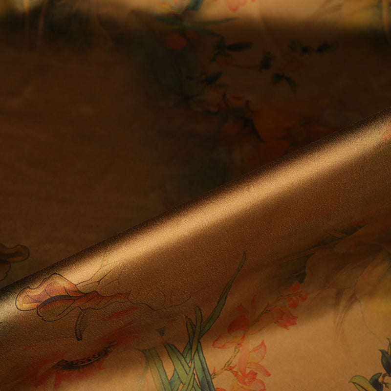 GUJSYH - Handmade 40 Momme Mud Silk Satin Fabric - 112cm wide by the Yard