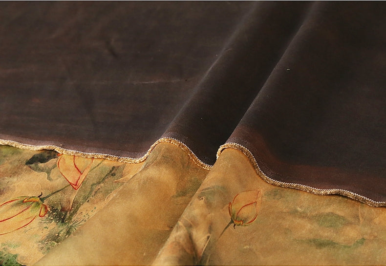 GUJXHB - Handmade 40 Momme Mud Silk Satin Fabric - 112cm wide by the Yard