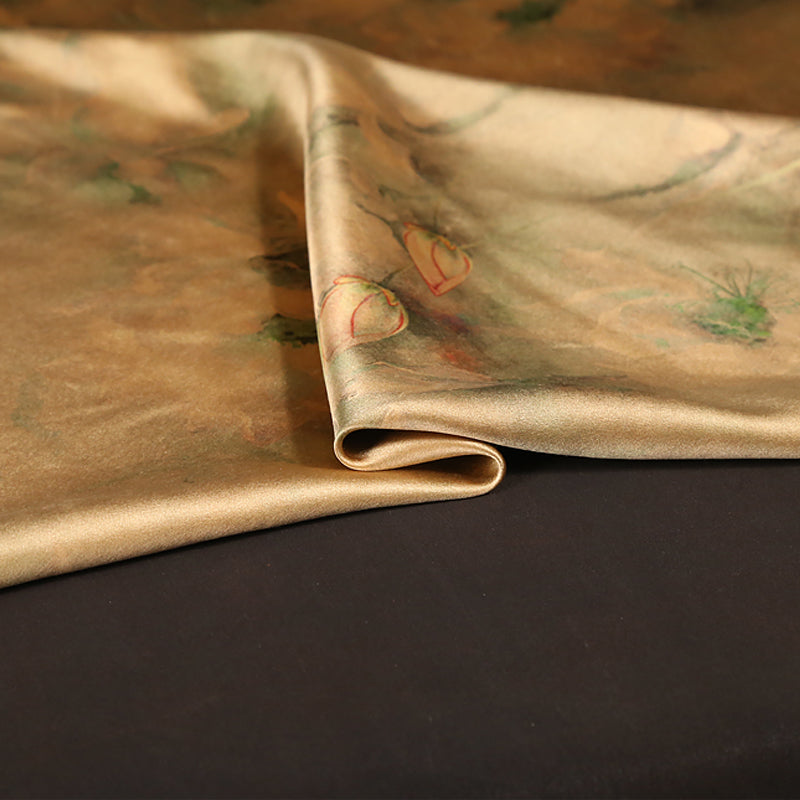 GUJXHB - Handmade 40 Momme Mud Silk Satin Fabric - 112cm wide by the Yard