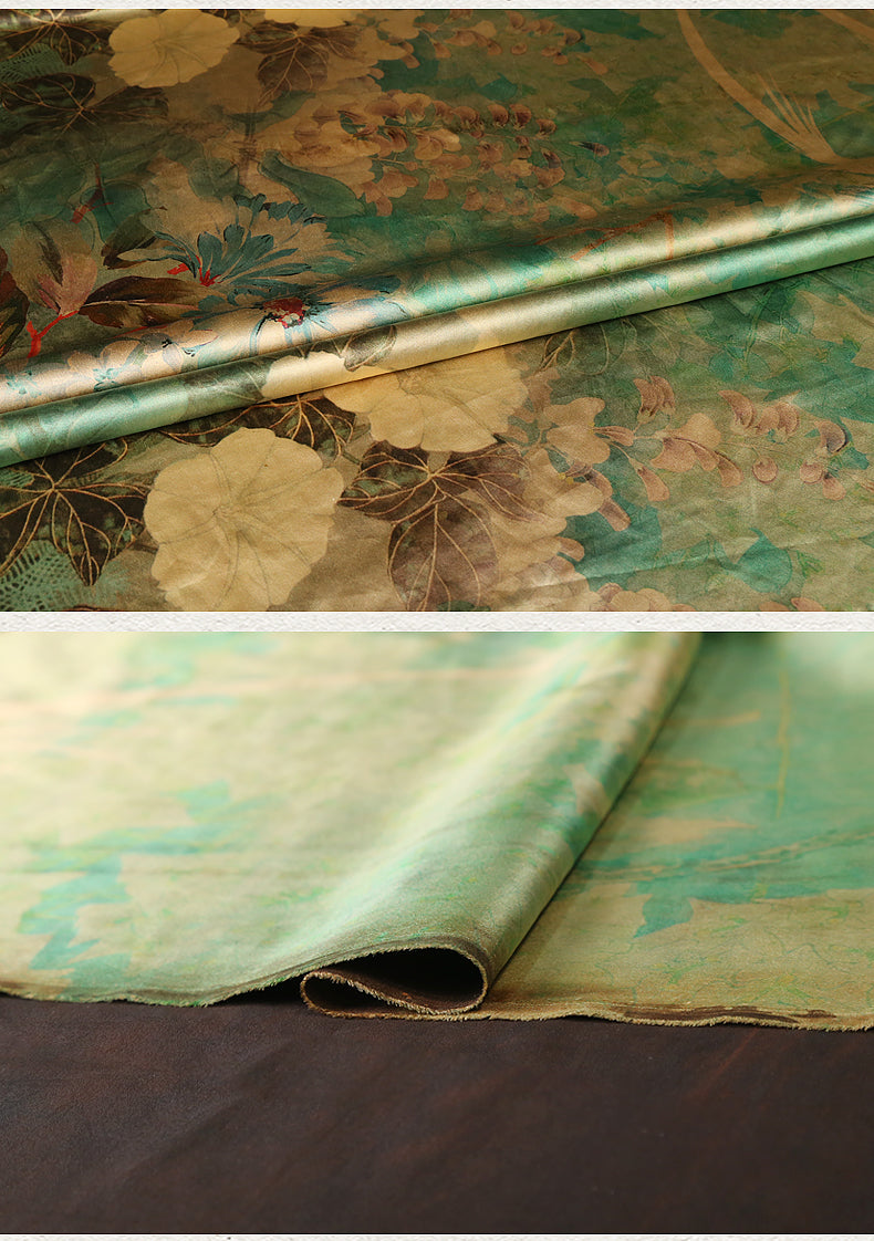GUJXLH - Handmade 40 Momme Mud Silk Satin Fabric - 140cm wide by the Yard