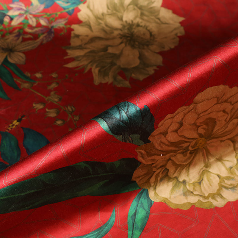 GUJXQH - Handmade 40 Momme Mud Silk Satin Fabric - 140cm wide by the Yard