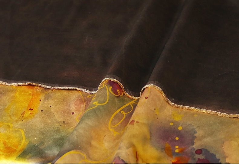 GUJYUJ - Handmade 40 Momme Mud Silk Satin Fabric - 112cm wide by the Yard