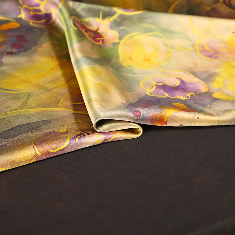 GUJYUJ - Handmade 40 Momme Mud Silk Satin Fabric - 112cm wide by the Yard