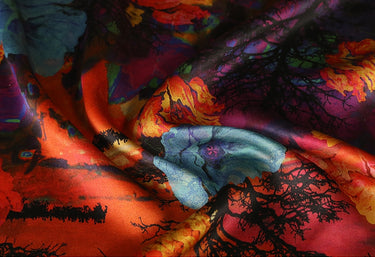 GUJYYH - Handmade 50 Momme PIZI Mud Silk Satin Fabric - 140cm wide by the Yard