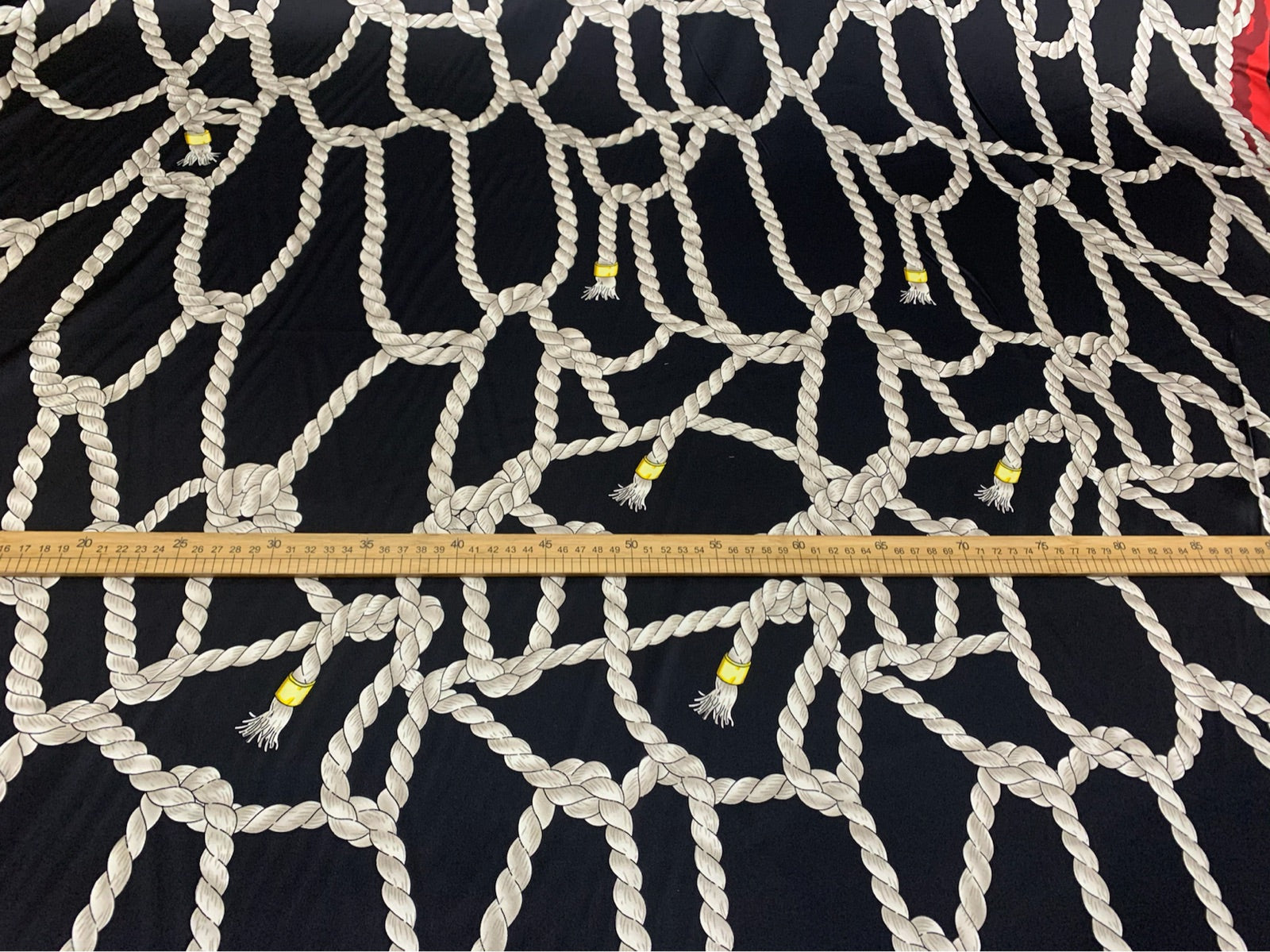 OSISEN - 19 Momme European knot Pattern Digital Print Stretch Silk Satin Fabric - 140cm wide by the Yard