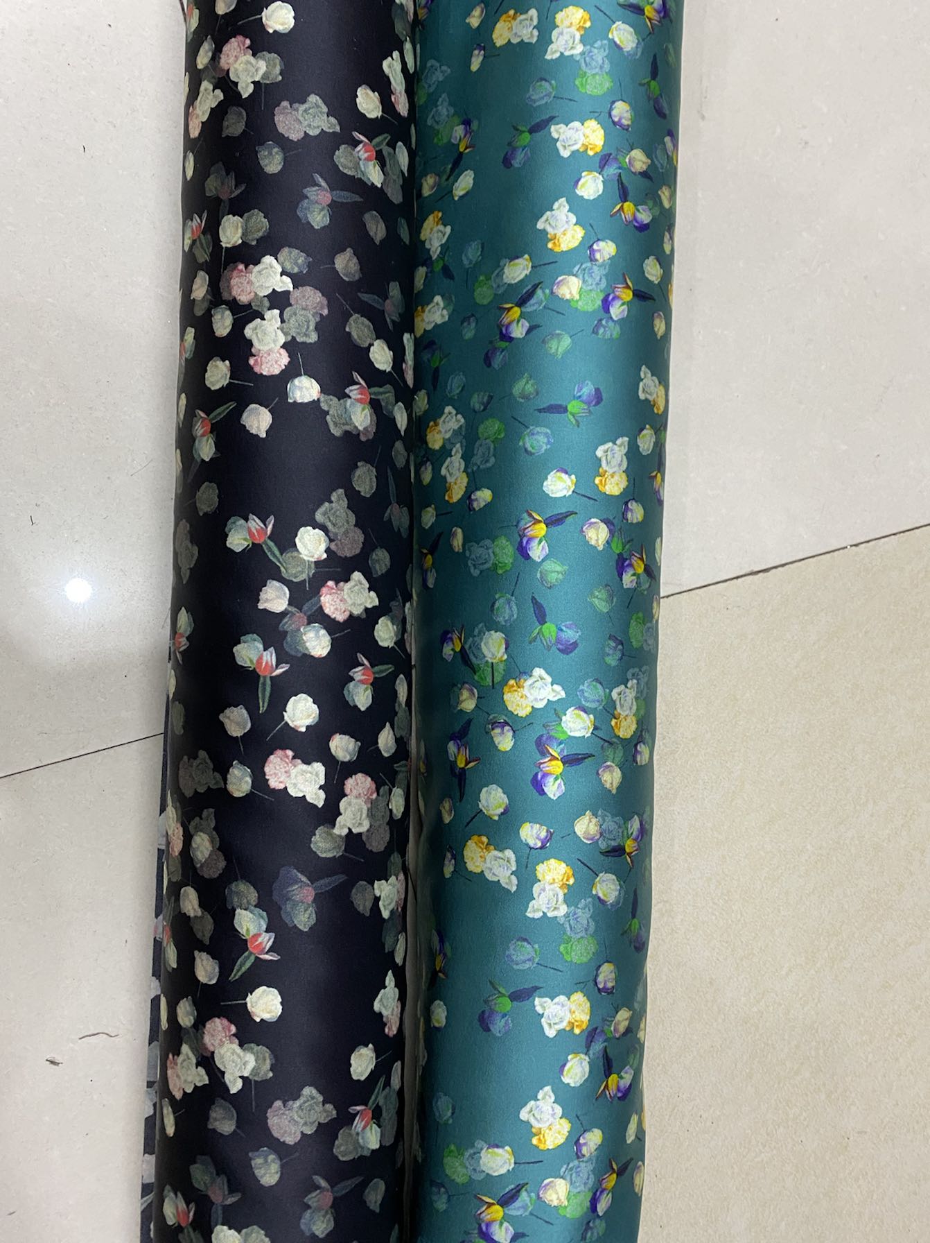 SAOSUI - 19 Momme Small Florals Pattern Digital Print Stretch Silk Satin Fabric - 108cm wide by the Yard