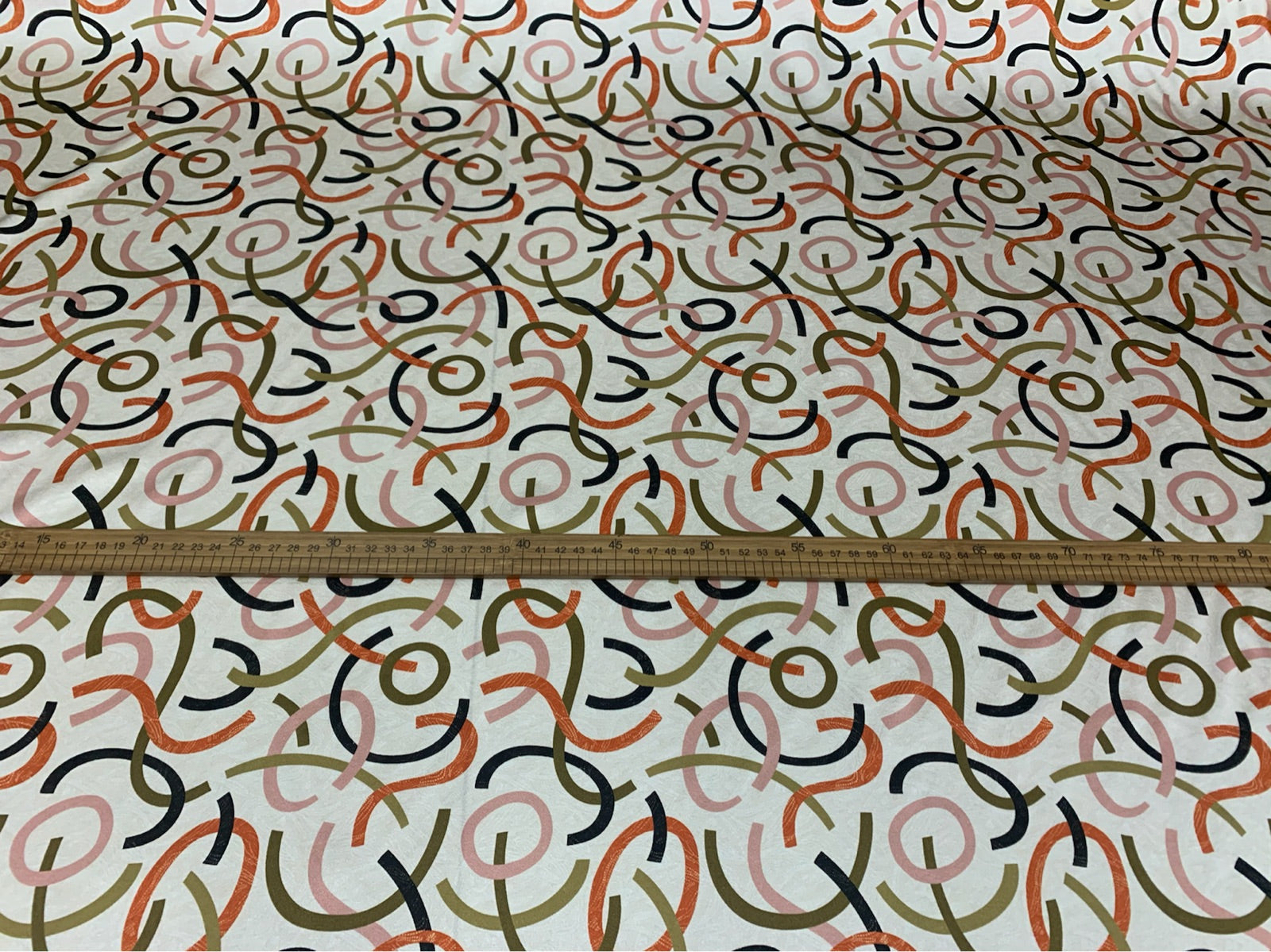 SASJIE - 19 Momme Three Color Lines Pattern Digital Print Stretch Silk Satin Fabric - 140cm wide by the Yard