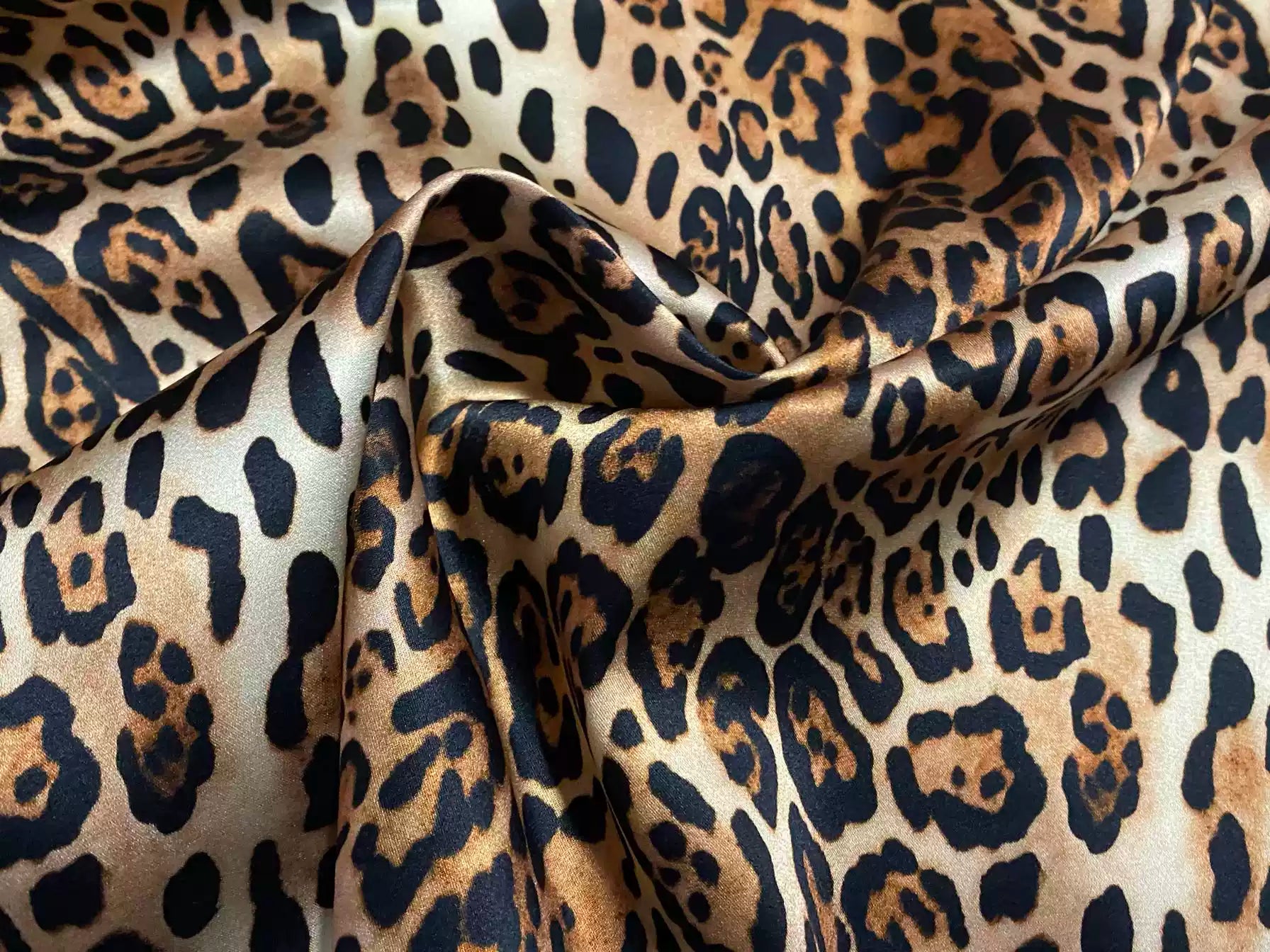 SEXBAO - 19 Momme Dark Green Peach Blossom Pattern Digital Print Stretch Silk Satin Fabric - 108cm wide by the Yard