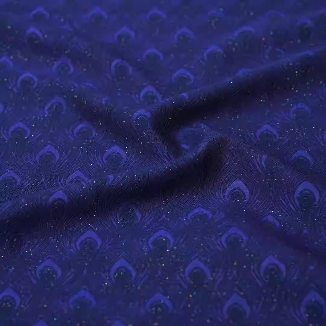 SJKSM002 - Jacquard silk wool blend fabric,feather, 140cm wide by the yard