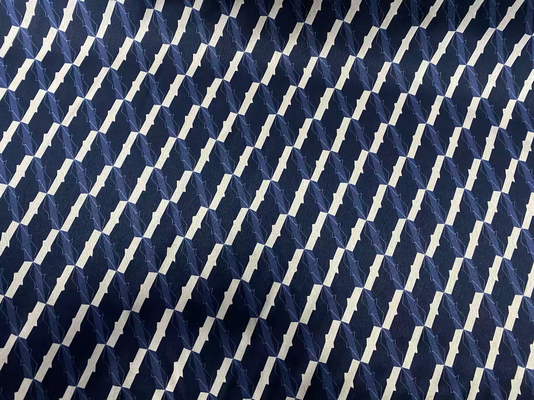 TAOWJI - 22 Momme Stripe Geometry Pattern Digital Print Stretch Silk Satin Fabric - 108cm wide by the Yard