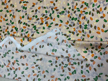 TAOYFA - 19 Momme Pastoral Yellow Background Small Flowers Pattern Digital Print Stretch Silk Satin Fabric - 108cm wide by the Yard