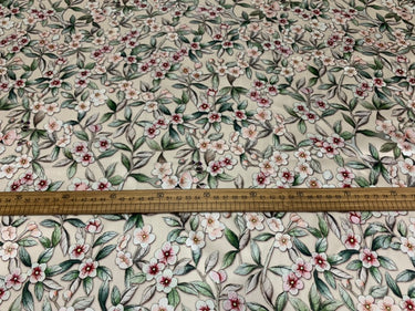 TIANOH - 19 Momme Pastoral Flowers Pattern Digital Print Stretch Silk Satin Fabric - 140cm wide by the Yard