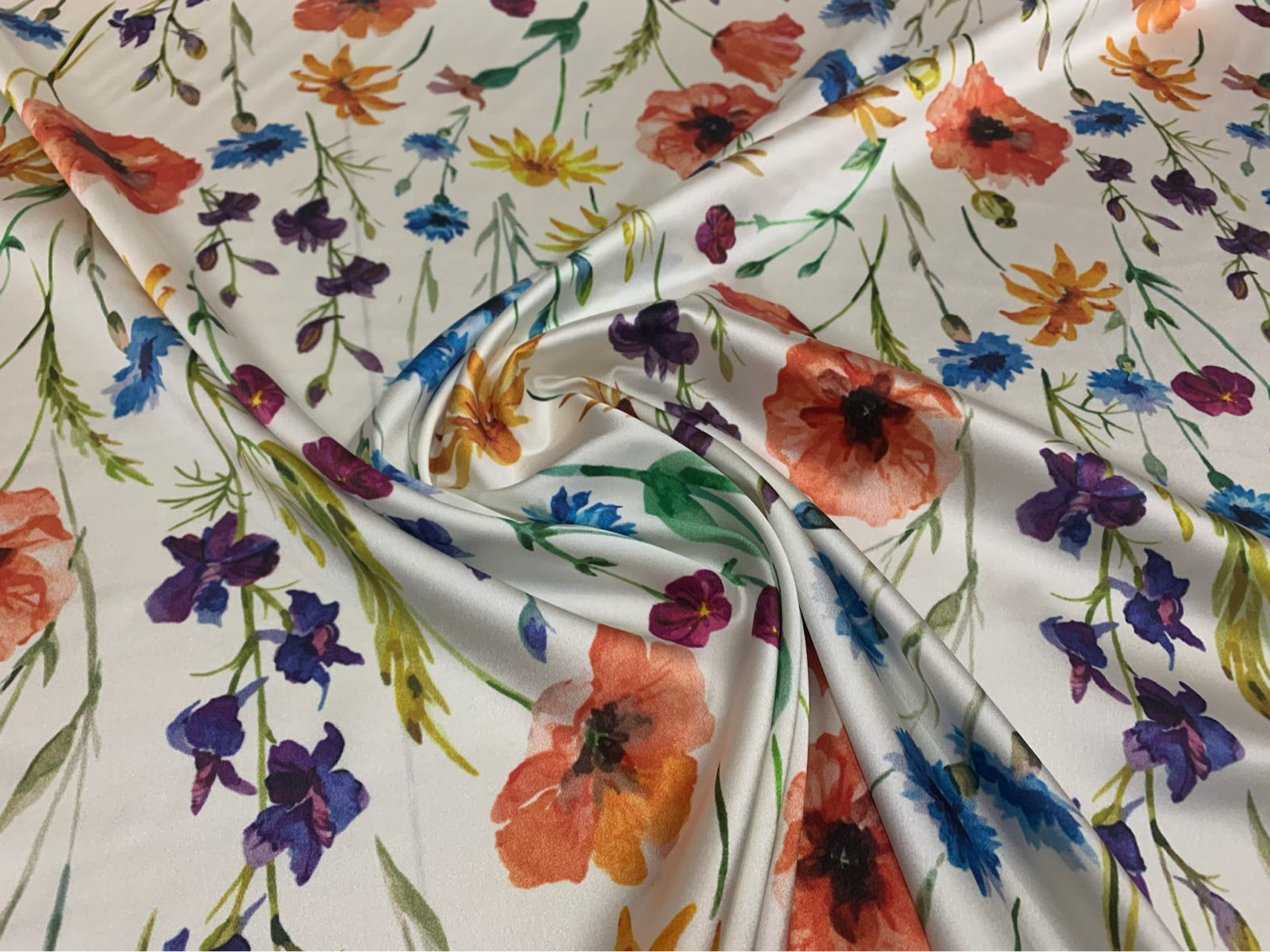 WHSUIF - 19 Momme Pattern Digital Print Stretch Silk Satin Fabric - 108cm wide by the Yard
