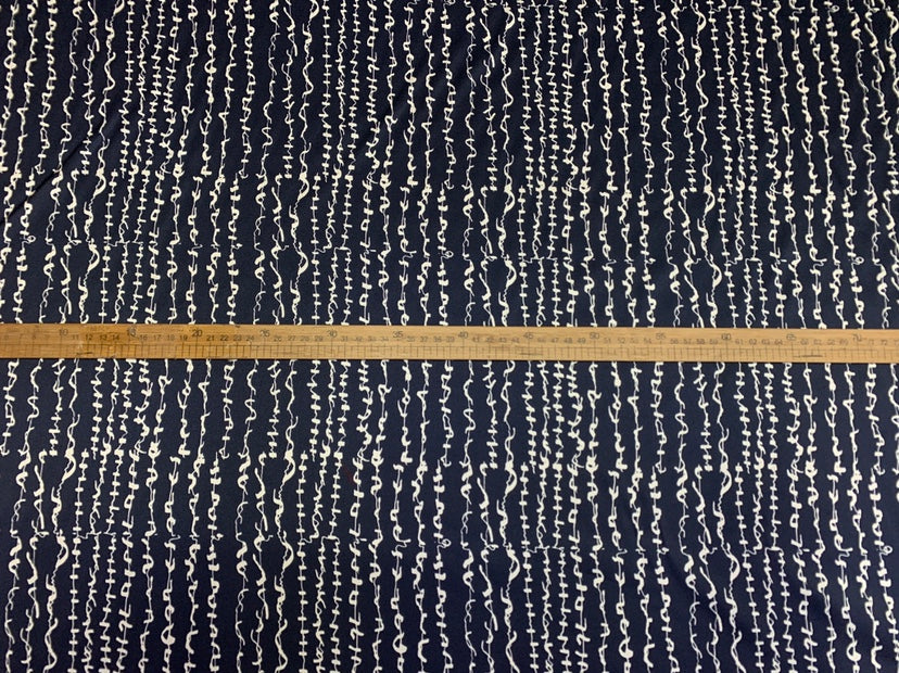 ZMLELI - 19 Momme Letter Lines Pattern Digital Print Stretch Silk Satin Fabric - 135cm wide by the Yard