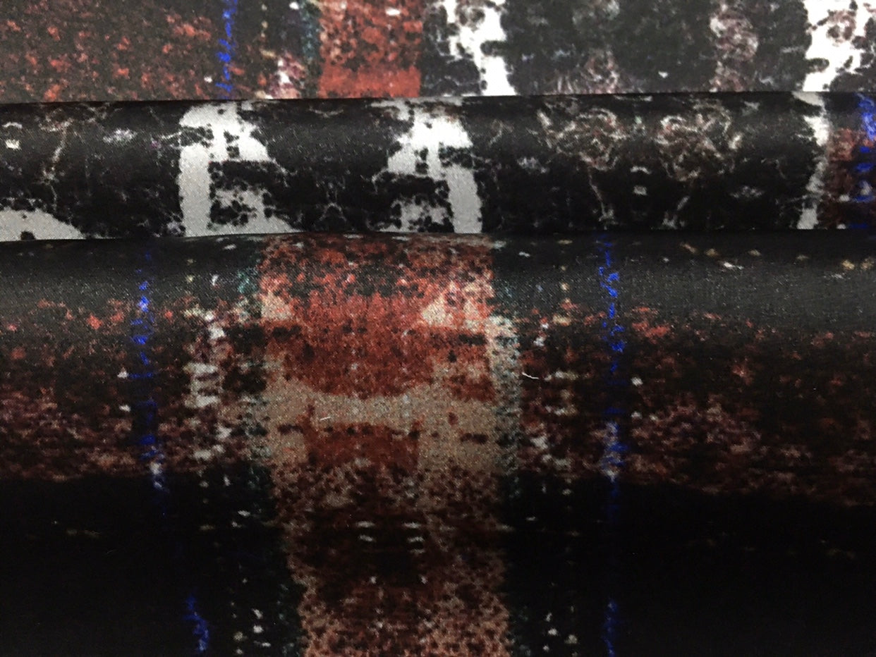 ZUOJIU - 28 Momme Old Style Pattern Digital Print Stretch Silk Satin Fabric - 110cm wide by the Yard