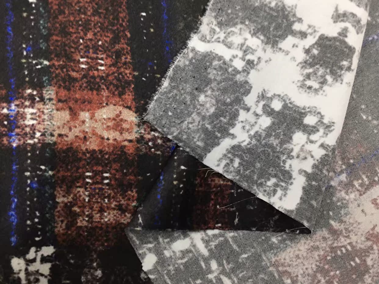 ZUOJIU - 28 Momme Old Style Pattern Digital Print Stretch Silk Satin Fabric - 110cm wide by the Yard