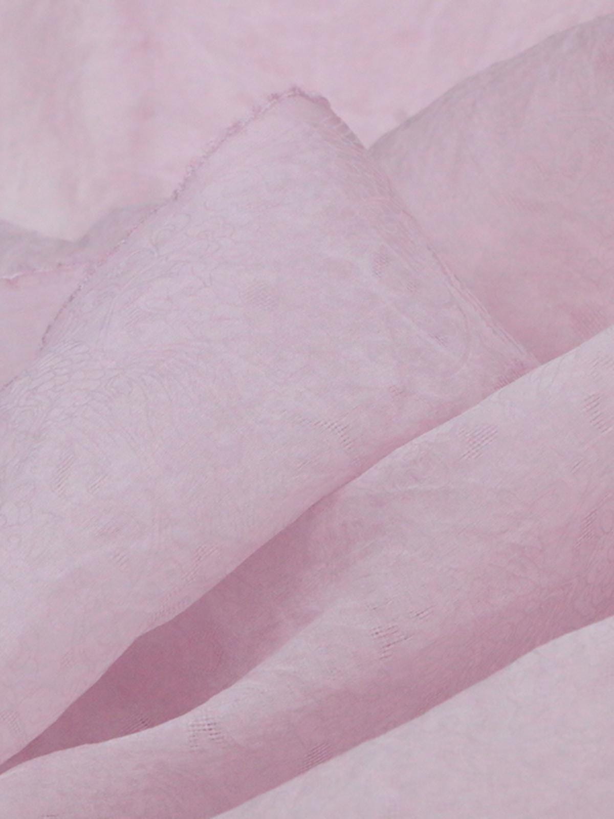 YANFEN - 16 Momme Vintage Style Dirty Dyed Sakura Powder Jacquard Crepe Satin Silk Fabric - 130cm wide by the Yard